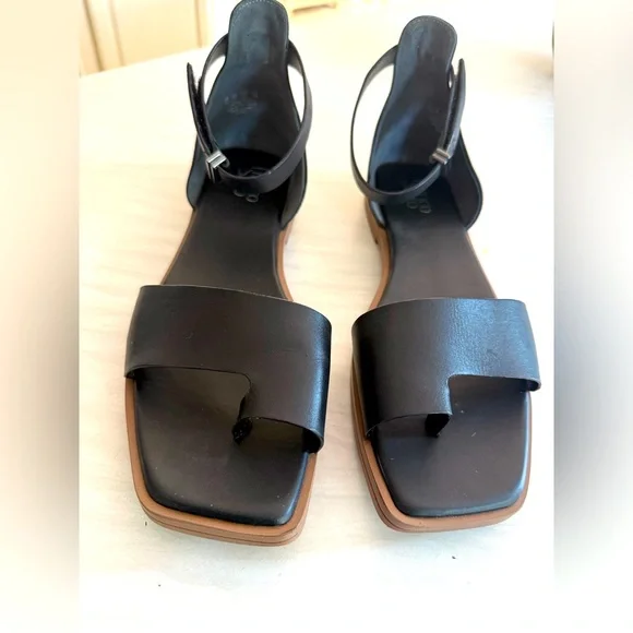 Franco Sarto Black Leather Sandals Womens size 13 M Preowned - Picture 1 of 9